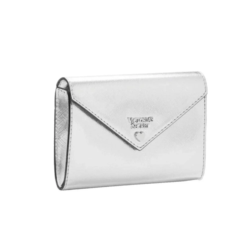 Victoria's Secret Jewel Metallic Envelope Pouch Wallet: Silver - Picture 5 of 8